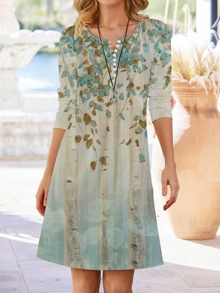 

Floral Boho Buckle Dress, Green, Mini Dresses