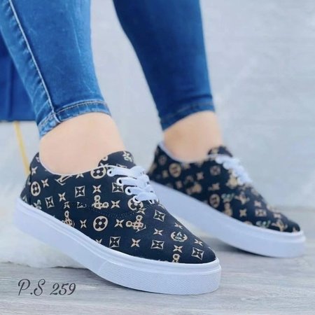 

Valentine's Day Graphic-Print Denim Lace-Up Canvas Flats, Black, Sneakers