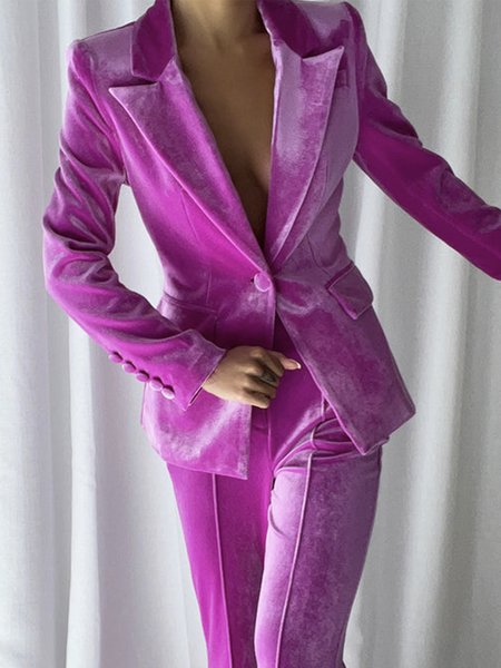 

Urban Regular Fit Plain Long Sleeve Blazer, Rose red, Blazers