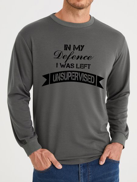 

Lilicloth X Y In My Defence I Was Left Unsupervised Men's Sweatshirt, Gray, Hoodies&Sweatshirts