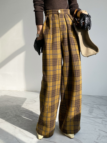 

Elegant Plaid Fashion Pants, Multicolor, Pants