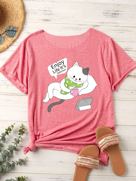 

Lilicloth X Manikvskhan Enjoy Life It’s Delicious Women's T-Shirt, Pink, T-shirts