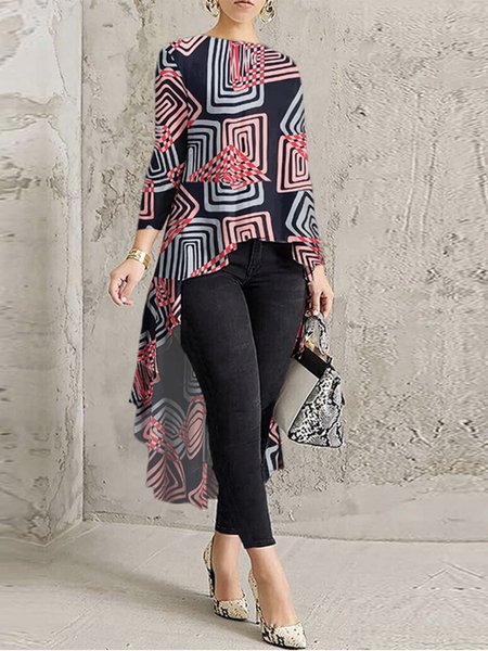 

Urban Crew Neck Regular Fit Long Sleeve Top, Multicolor, Blouses and Shirts