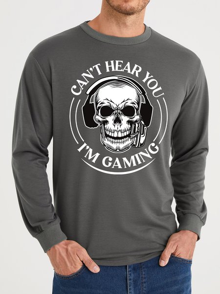 

Lilicloth X Manikvskhan Skull Can't Hear You I‘m Gaming Men's Sweatshirt, Gray, Hoodies&Sweatshirts