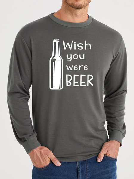

Lilicloth X Paula Wish You Were Beer Men's Sweatshirt, Gray, Hoodies&Sweatshirts