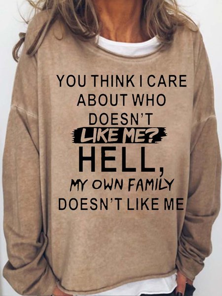 

Women's Funny Letter Casual Sweatshirt, Light brown, Hoodies&Sweatshirts