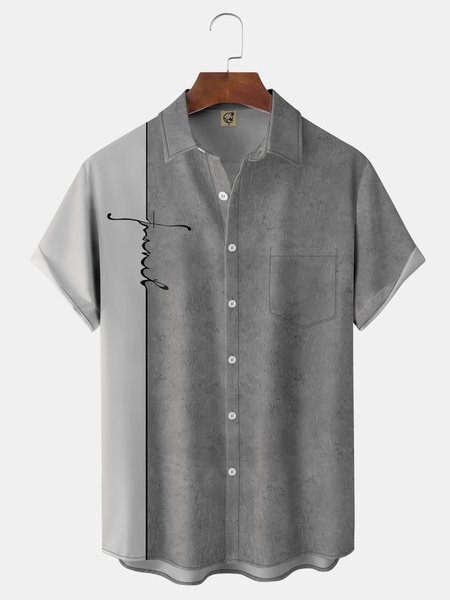 

Cross Chest Pocket Short Sleeve Shirt, Black, Men Shirts
