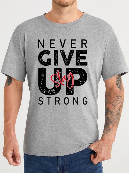 

Lilicloth X Manikvskhan Never Give Up Stay Strong Men's T-Shirt, Light gray, T-shirts