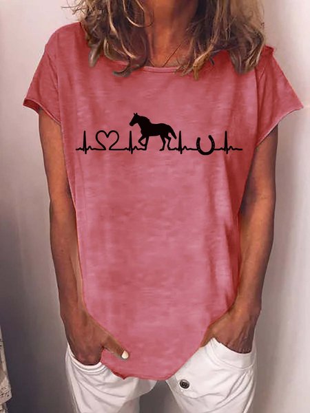 

Women's Horse Heartbeat T-Shirt, Red, T-shirts