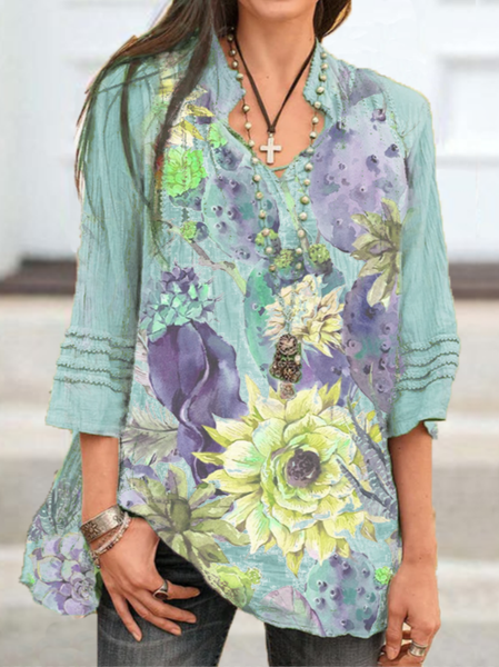 

Casual Loose Blouse, Multicolor, Blouses & Shirts