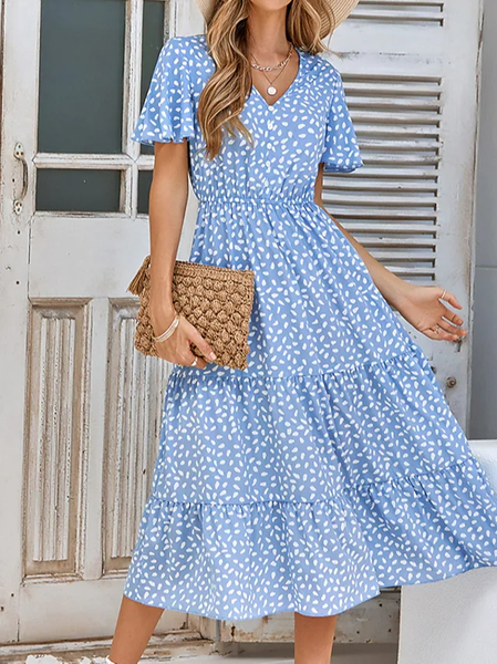 

Polka Dots Casual Loose Dress, Blue, Dresses