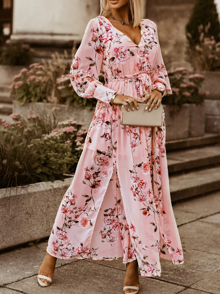 

V Neck Casual Dress, Multicolor, Dresses