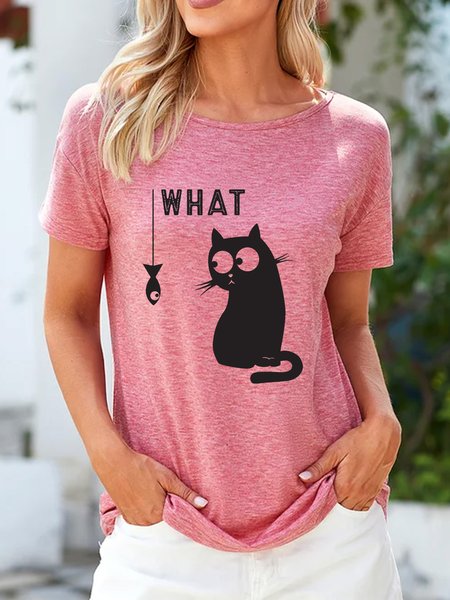 

Lilicloth X Jessanjony Women's Funny Cat Print T-Shirt, Red, T-shirts