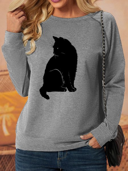 

Lilicloth X Jessanjony Women's Black Cat Lovers Sweatshirt, Gray, Hoodies&Sweatshirts