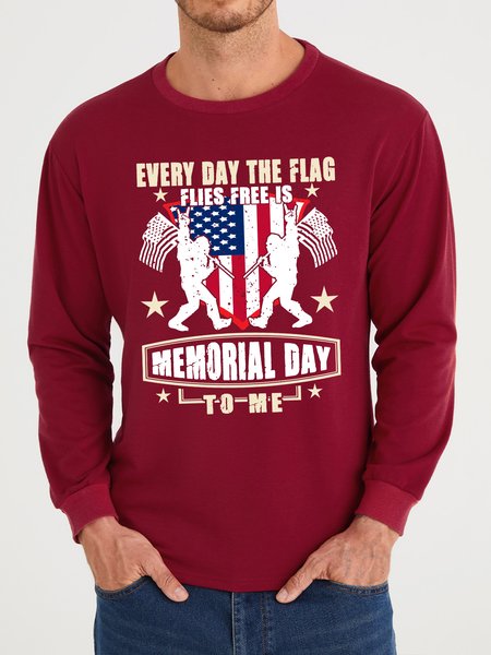 

Lilicloth X Jessanjony Every Day The Flag Flies Free Is Memorial Day To Me Men's Sweatshirt, Red, Hoodies&Sweatshirts