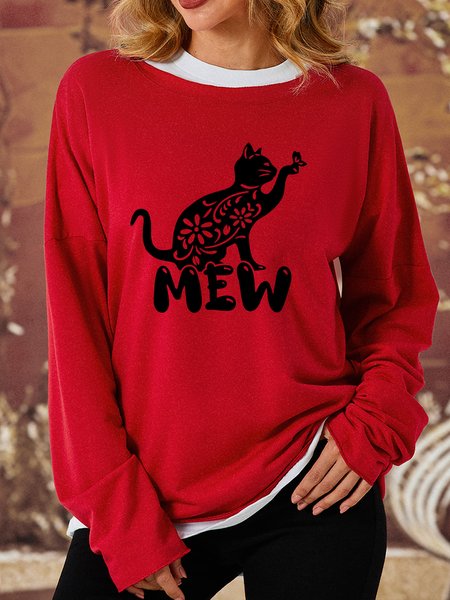 

Lilicloth X Jessanjony Black Cat With Butterfly Women's Sweatshirt, Red, Hoodies&Sweatshirts