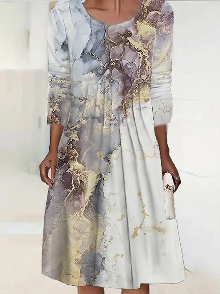 

Casual Ombre Crew Neck Loose Dress, Multicolor, Dresses