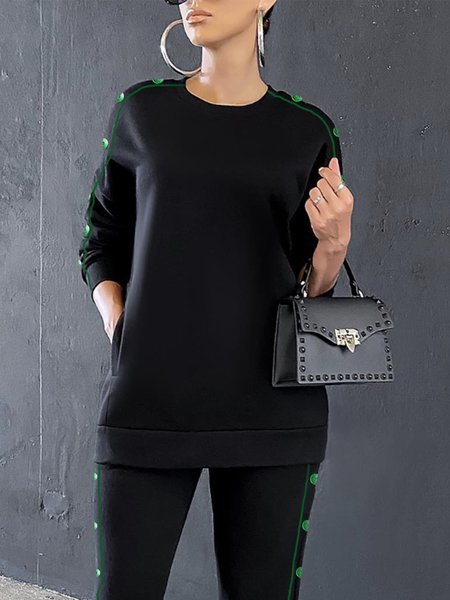 

Color Block Urban Long Sleeve Sweatshirt, Black, Hoodies and Sweatshirts