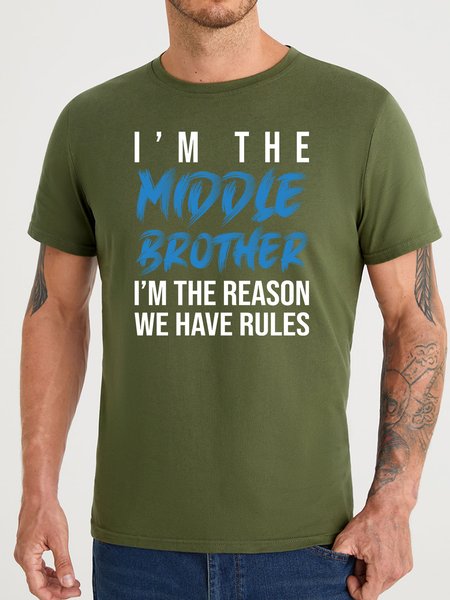 

Lilicloth X Manikvskhan I'm The Middle Brother Men's T-Shirt, Green, T-shirts