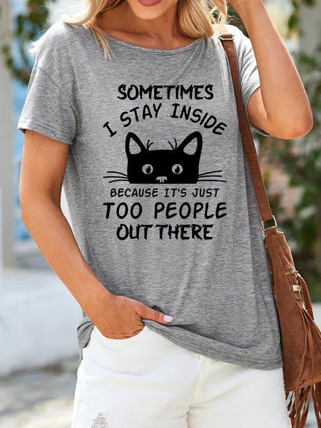

Lilicloth X Jessanjony Sometimes I Stay Inside Women's T-Shirt, Gray, T-shirts