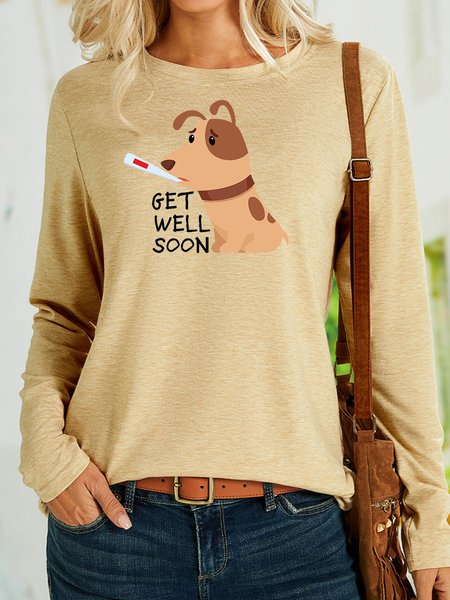 

Lilicloth X Manikvskhan Dog Lover Get Well Soon Women's Long Sleeve T-Shirt, Khaki, Long sleeves