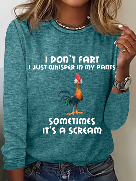 

Women‘s I Don’t Fart I Just Whisper In My Pants Some Times It’s A Scream Long Sleeve Top, Green, Long sleeves
