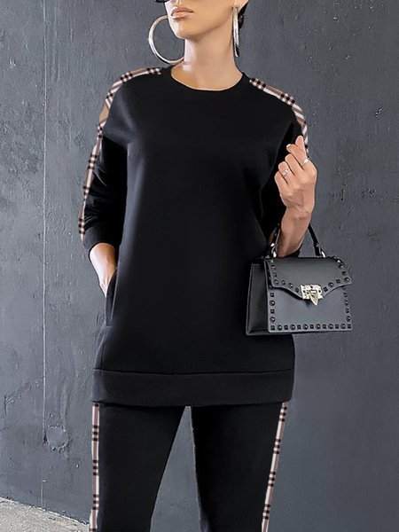 

Plaid Urban Crew Neck Regular Fit Sweatshirt, Black, Hoodies and Sweatshirts