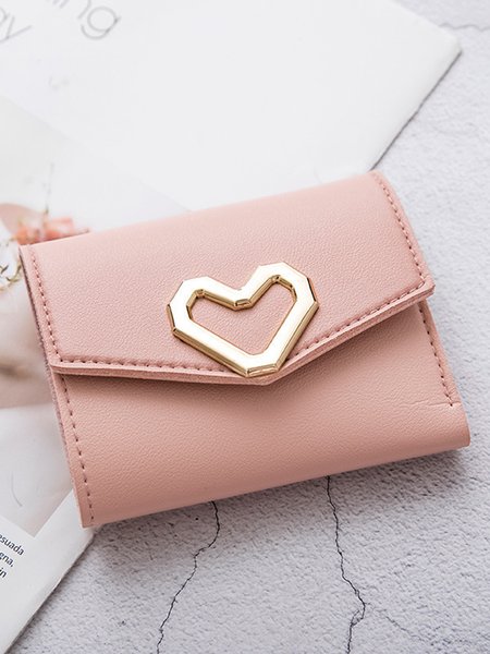 

Valentine's Day Heart Multi-Layered Card Holder Wallet, Pink, Women's Bags