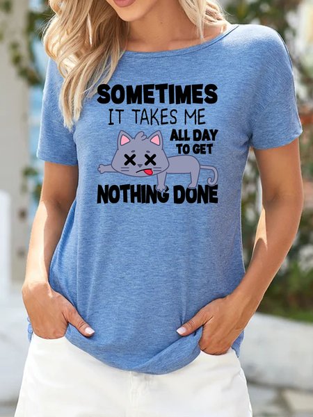 

Lilicloth X Manikvskhan Sometimes It Takes Me All Day To Get Nothing Done Women's T-Shirt, Blue, T-shirts