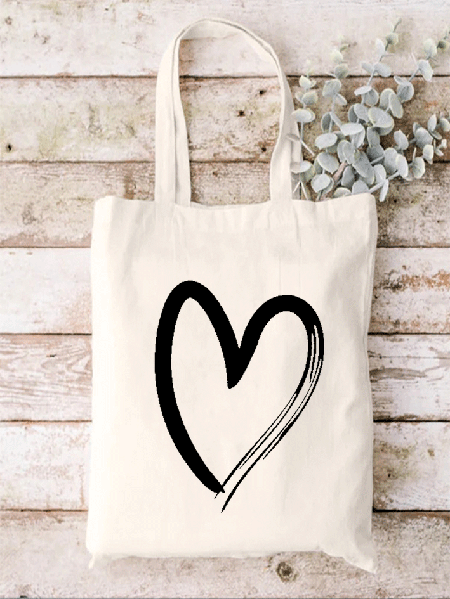 

Valentine's Day Shopping Tote, Beige, Bags