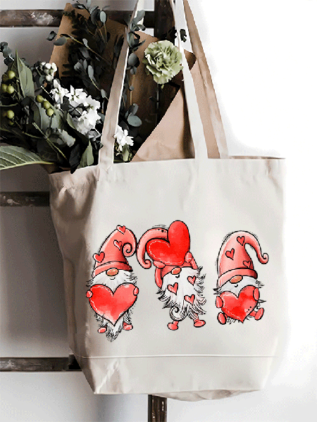 

Funny Elves Valentine's Day Shopping Tote, White, Bags