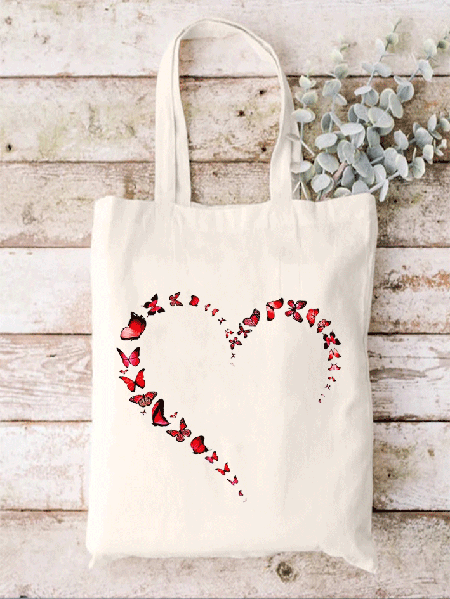 

Valentine's Day Shopping Tote, Beige, Bags