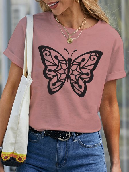 

Lilicloth X Jessanjony Butterfly Women's T-Shirt, Pink, T-shirts
