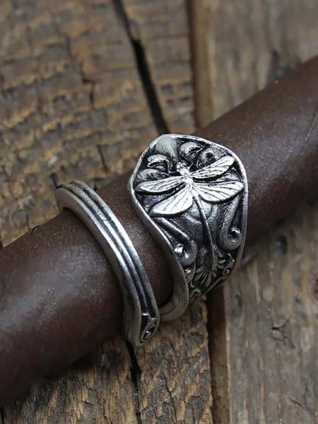 

Ethnic Vintage Dragonfly Ring Boho Jewelry, Silver, Rings