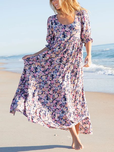 

Collette Maxi Dress Dusty Vintage Floral, Multicolor, Dresses