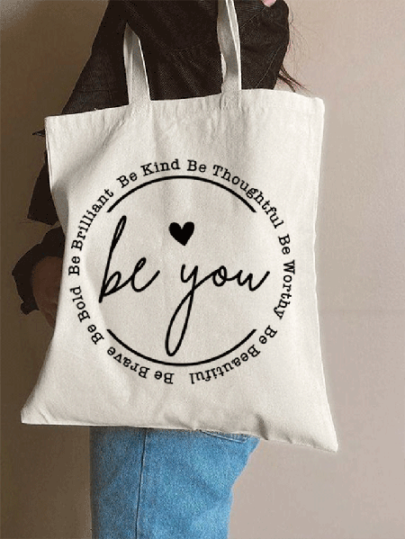 

Be You Valentine's Day Shopping Tote, Beige, Bags