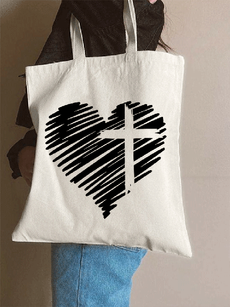 

Valentine's Day Shopping Tote, Beige, Bags