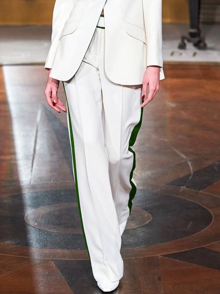 

Urban Color Block Fashion Pants, White, Pants