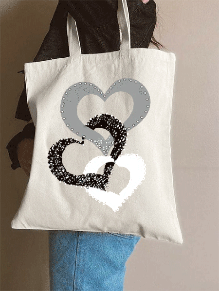 

Valentine's Day Shopping Tote, Beige, Bags