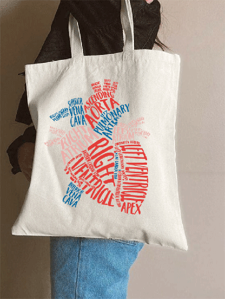 

Valentine's Day Shopping Tote, Beige, Bags