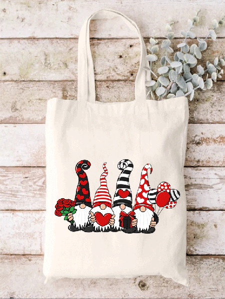 

Valentine's Day Shopping Tote, Beige, Bags