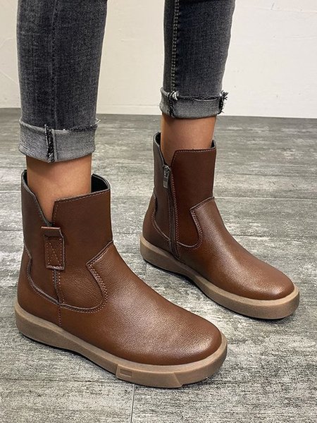 

Vintage Leather Ankle Boots, Brown, Boots