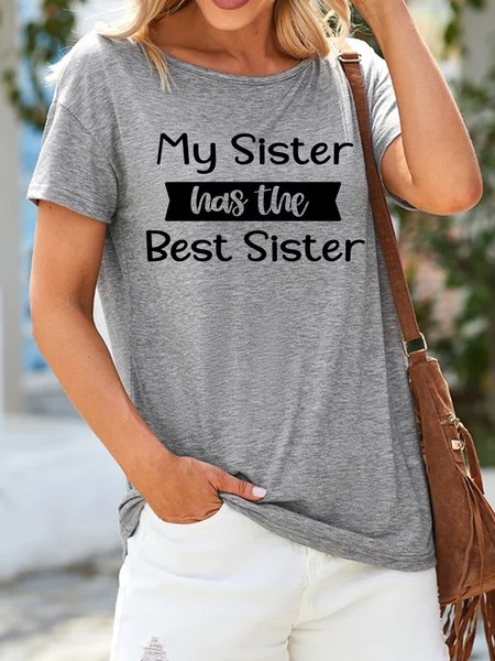 

Lilicloth X Paula My Sister Has The Best Sister Women's T-Shirt, Gray, T-shirts