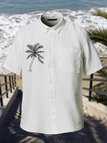 

Coconut Short Sleeve Casual Shirt, As picture, Men Shirts