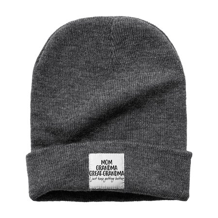 

Gift For Great-Grandma Mom Grandma Great-Grandma Beanie Hat, Deep gray, Hats