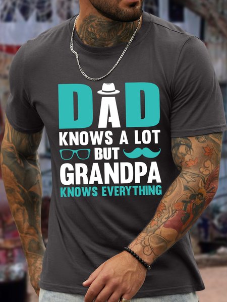 

Lilicloth X Jessanjony Dad Knows A Lot But Grandpa Knows Everything Men's T-Shirt, Deep gray, T-shirts