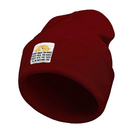 

Text Letters Dog Beanie Hat, Wine red, Hats