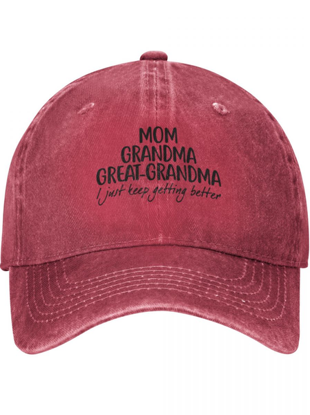 

Gift For Great-Grandma Mom Grandma Great-Grandma Adjustable Hat, Red, Hats
