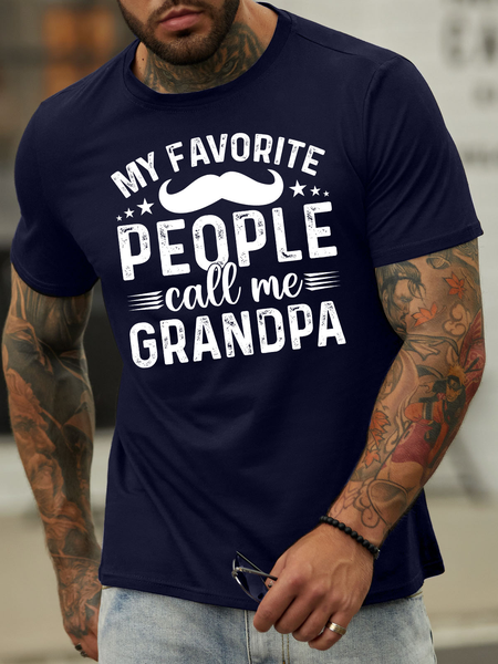 

Lilicloth X Manikvskhan My Favorite People Call Me Grandpa Men's T-Shirt, Purplish blue, T-shirts