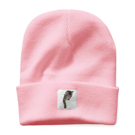 

Funny Cat Beanie Hat, Pink, Hats